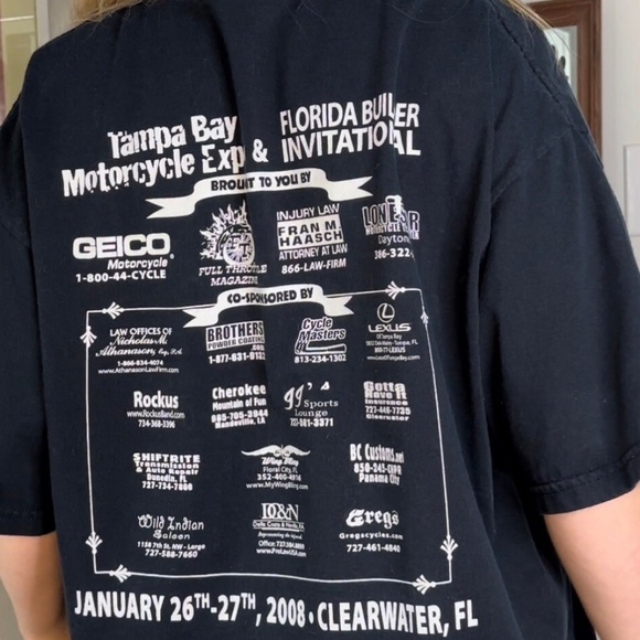 Vintage 2000’s Florida Motorcycle Expo • Bike Builders Black Tee Shirt - 2XL - Picture 6 of 6